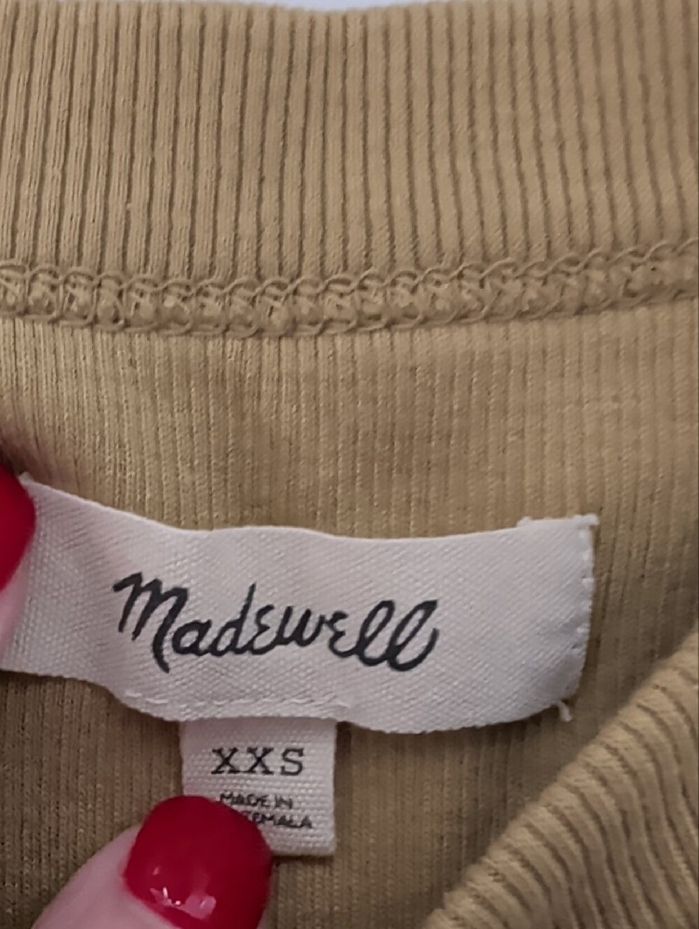 Madewell Ribbed Cropped Tank Top in Warm Tan - Picture 4 of 5